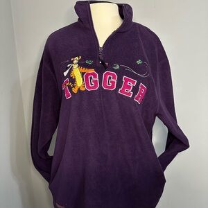 Tigger Disney Purple Fleece Pullover 1/4 zip